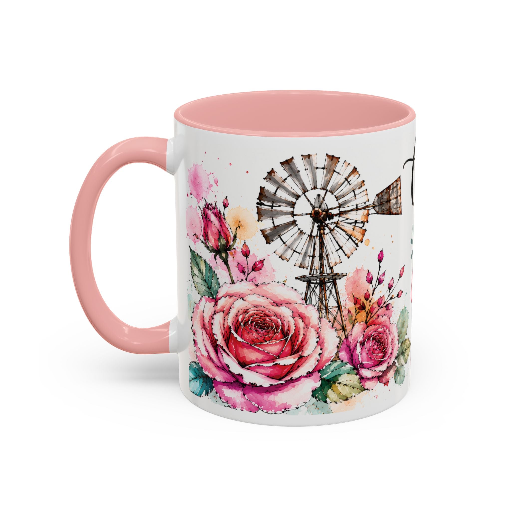 Choose Joy Floral Coffee Mug – Inspirational Pink Rose Accent Mug (11/15oz)