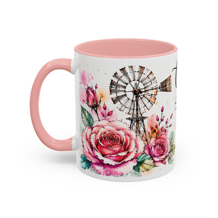 Choose Joy Floral Coffee Mug – Inspirational Pink Rose Accent Mug (11/15oz)