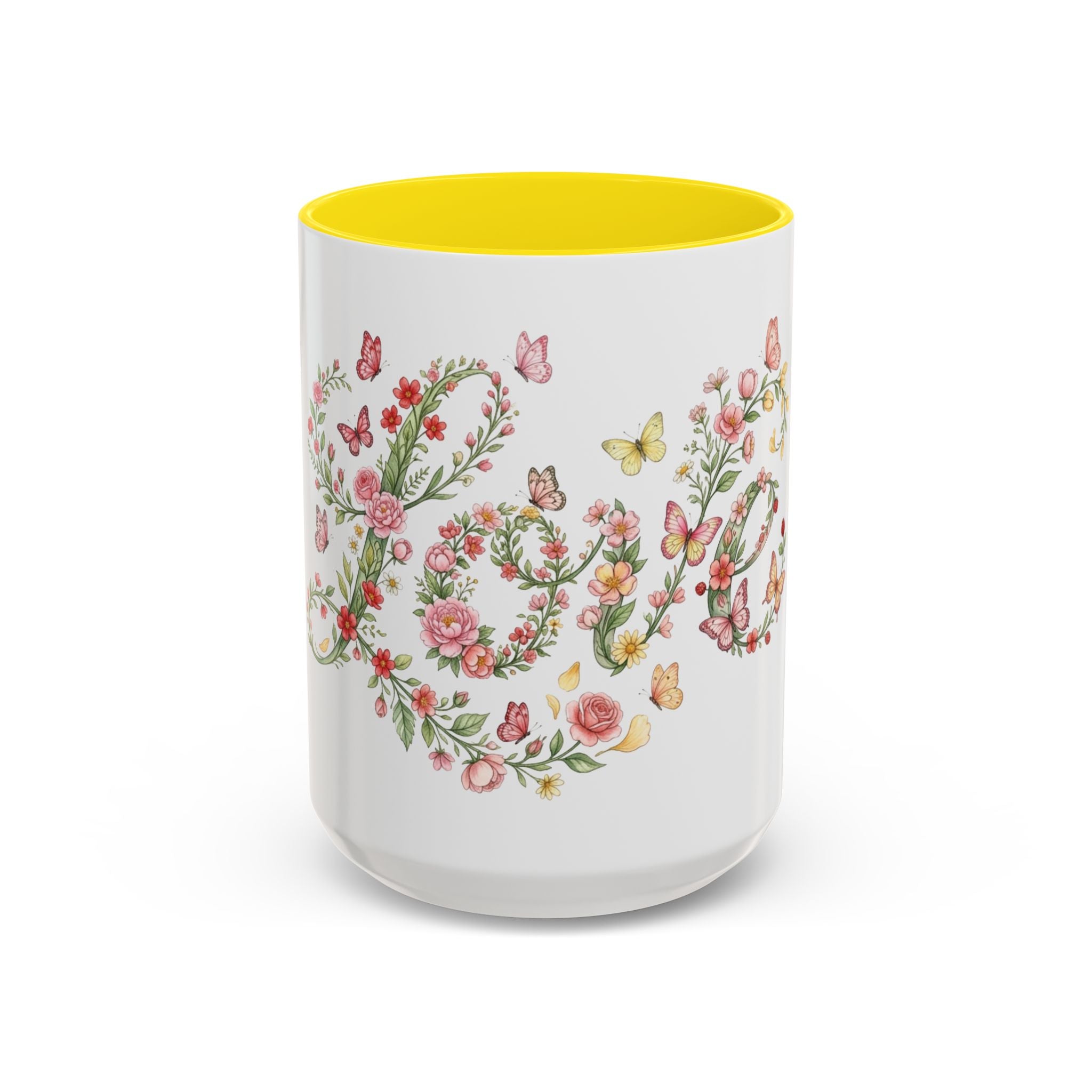 Floral Love Accent Coffee Mug — Butterfly Garden 11/15oz