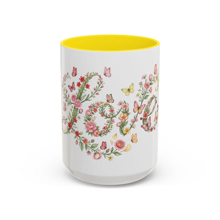 Floral Love Accent Coffee Mug — Butterfly Garden 11/15oz