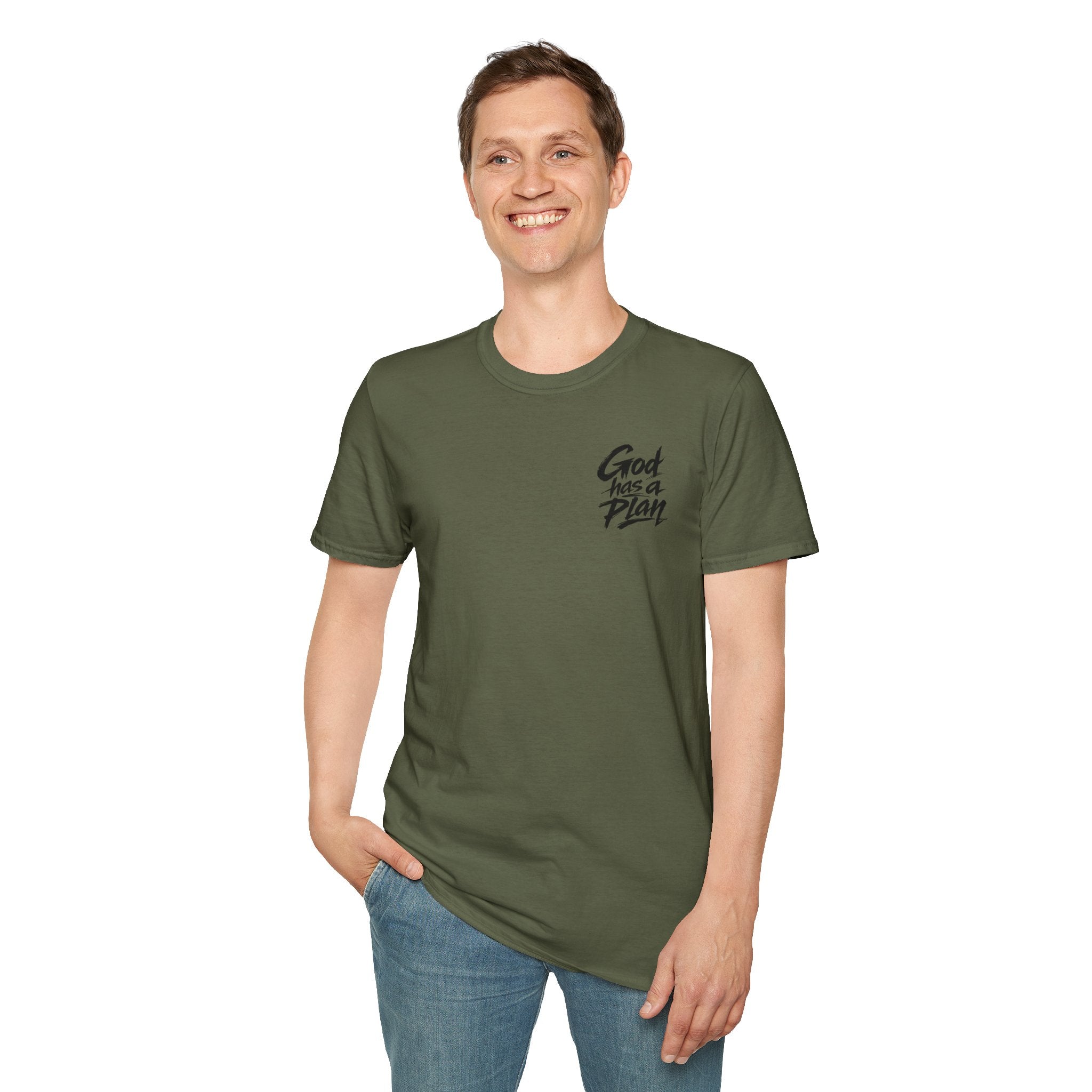 Men's God Has a Plan T-Shirt — Christian Faith Inspirational Tee