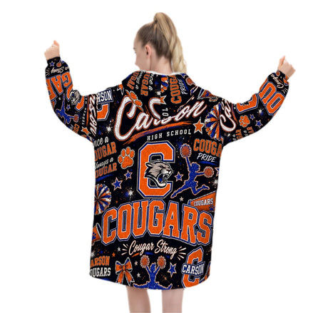 Cheer Inspired - J.C. Carson Cougars - Adult Blanket Hoodie