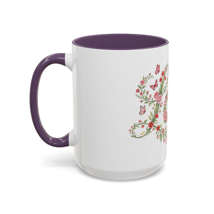 Floral Love Accent Coffee Mug — Butterfly Garden 11/15oz