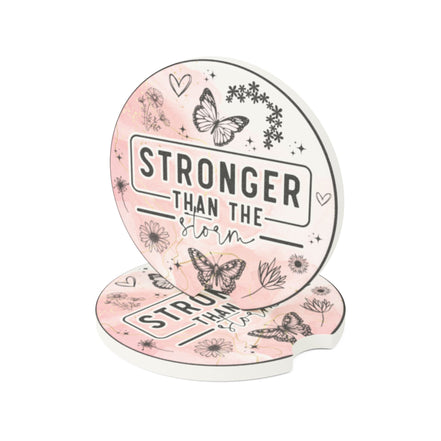 Stronger Than The Storm Soapstone Car Coaster — Inspirational Butterfly Car Coaster