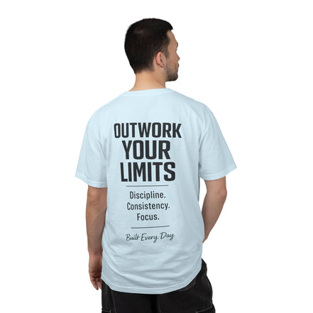 Men's No Days Off T-Shirt — "Outwork Your Limits" Motivational Gym Tee
