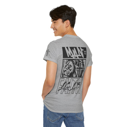 Men's Motivational "Man of Faith" - Heavy Cotton Tee