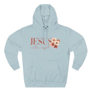 Jesus Is the Light Floral Cross Hoodie — Christian Faith Graphic Hoodie