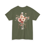 Jesus Is the Light T-Shirt — Floral Cross Christian Tee