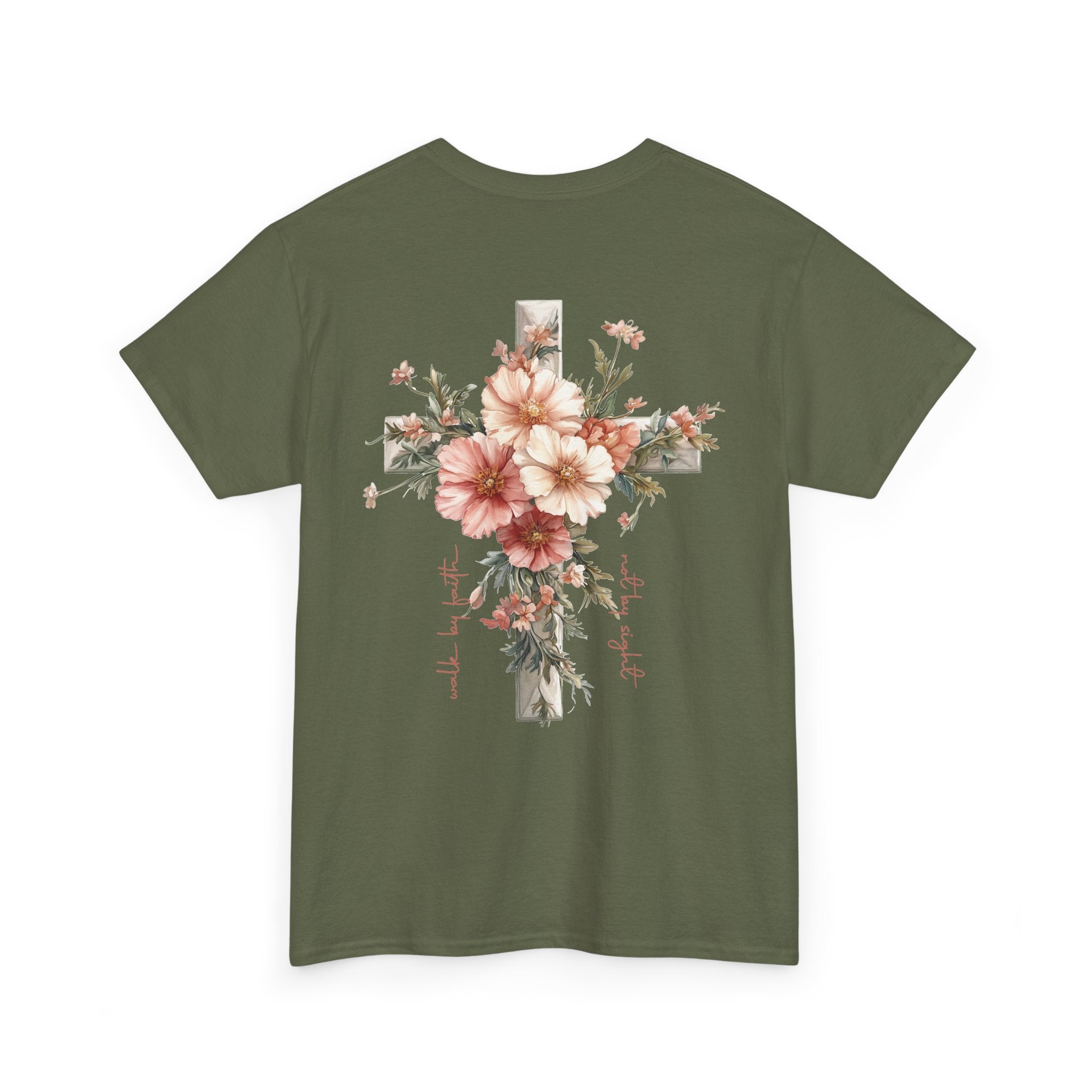 Jesus Is the Light T-Shirt — Floral Cross Christian Tee