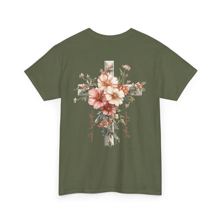 Jesus Is the Light T-Shirt — Floral Cross Christian Tee