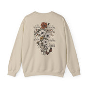Religious Floral Cross - Inspirational Heavy Blend™ Crewneck Sweatshirt