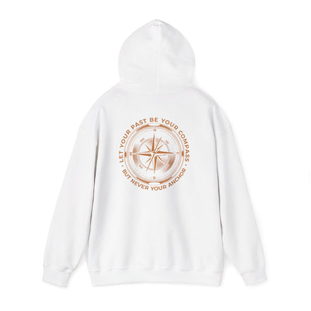 Men's Compass Rose Hoodie — "Let Your Past Be Your Compass, Not Your Anchor" Inspirational Graphic Hoodie