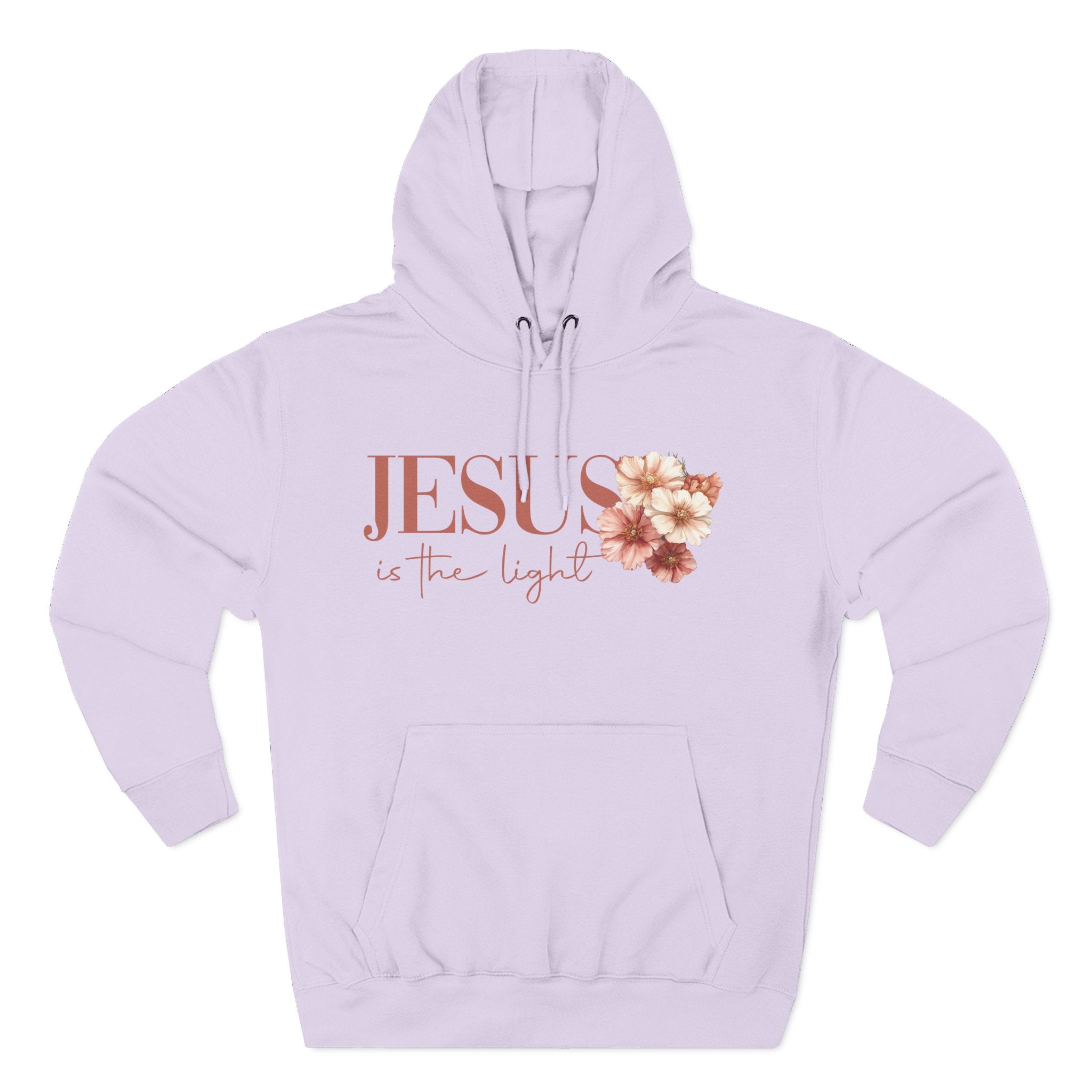 Jesus Is the Light Floral Cross Hoodie — Christian Faith Graphic Hoodie