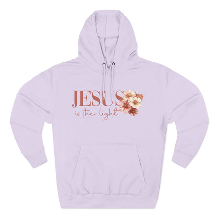 Jesus Is the Light Floral Cross Hoodie — Christian Faith Graphic Hoodie