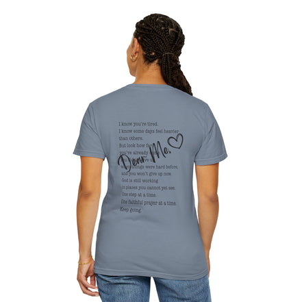 Encouraging Note T-Shirt — 'Never Give Up' Inspirational Tee