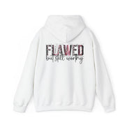 Flawed But Still Worthy Hoodie — Inspirational Women's Graphic Hoodie