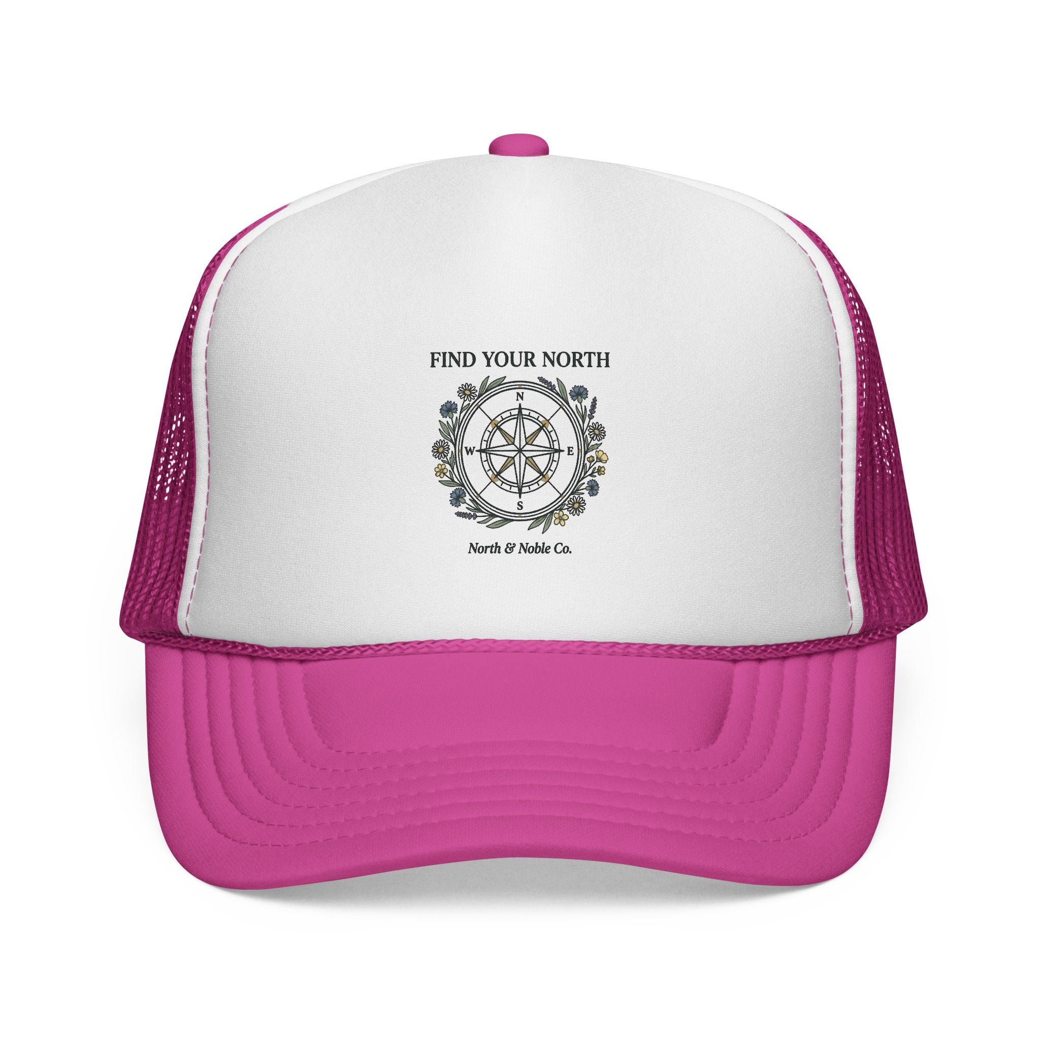 Find Your North Trucker Cap — Compass Graphic Mesh Baseball Hat