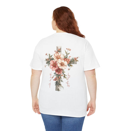 Jesus Is the Light T-Shirt — Floral Cross Christian Tee
