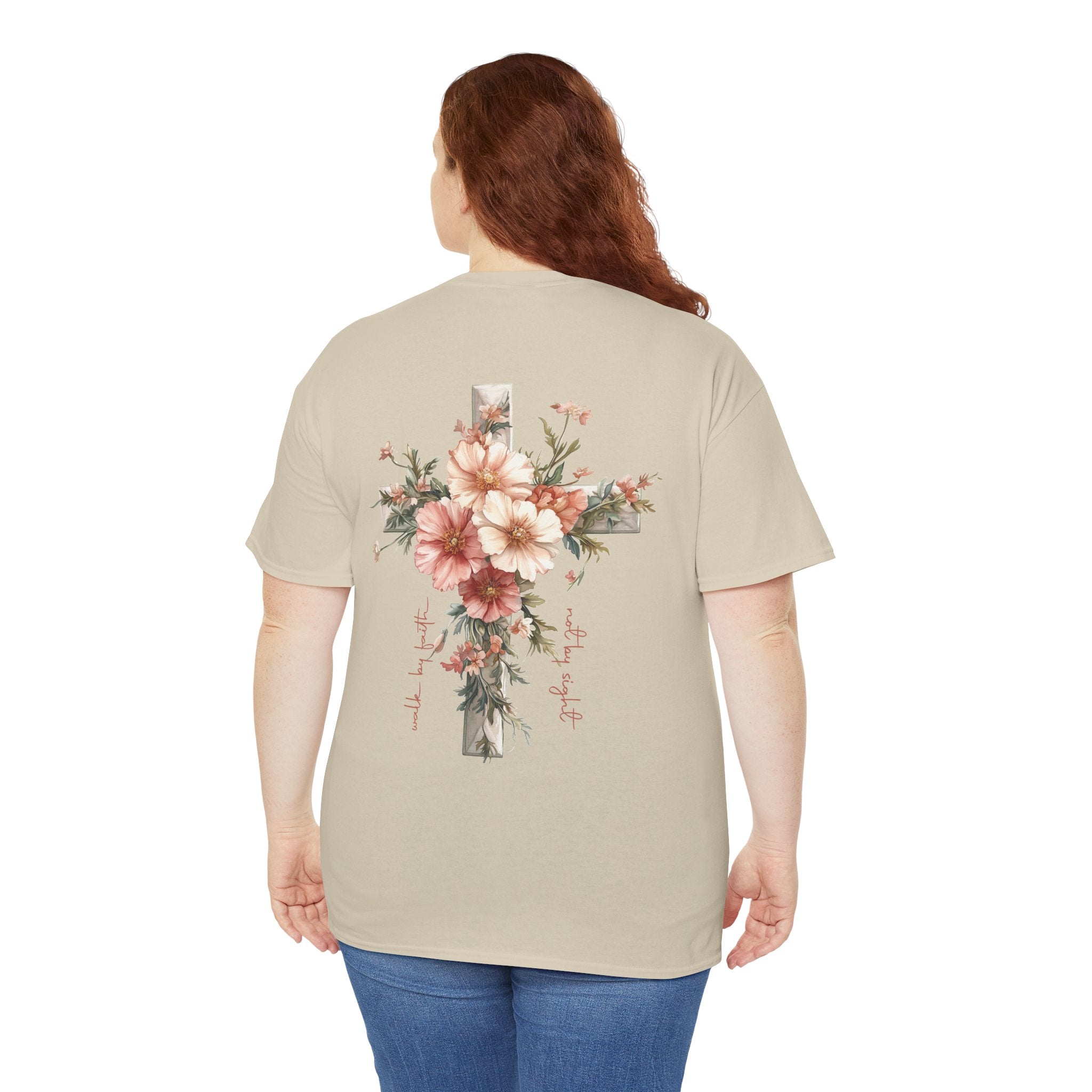 Jesus Is the Light T-Shirt — Floral Cross Christian Tee