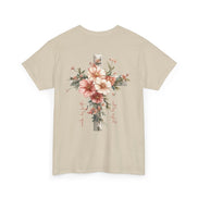 Jesus Is the Light T-Shirt — Floral Cross Christian Tee