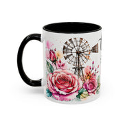 Choose Joy Floral Coffee Mug – Inspirational Pink Rose Accent Mug (11/15oz)