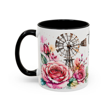 Choose Joy Floral Coffee Mug – Inspirational Pink Rose Accent Mug (11/15oz)