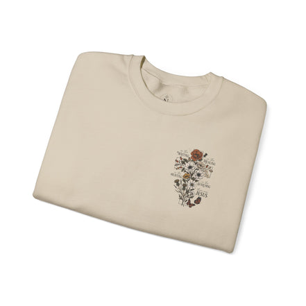Religious Floral Cross - Inspirational Heavy Blend™ Crewneck Sweatshirt