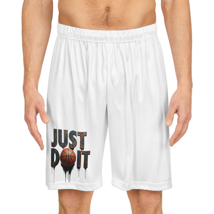 Basketball 'Just Do It' Graphic Shorts — Men's Athletic AOP Basketball Shorts