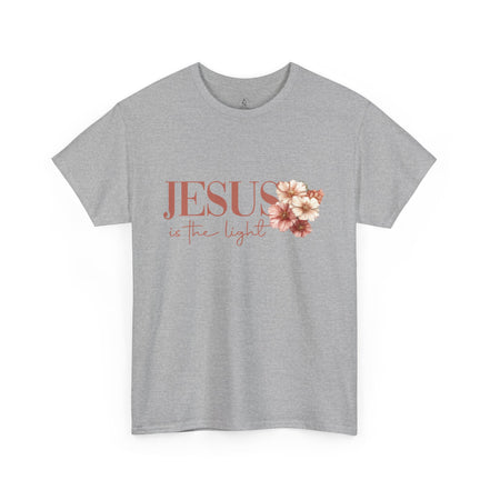 Jesus Is the Light T-Shirt — Floral Cross Christian Tee