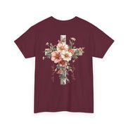 Jesus Is the Light T-Shirt — Floral Cross Christian Tee