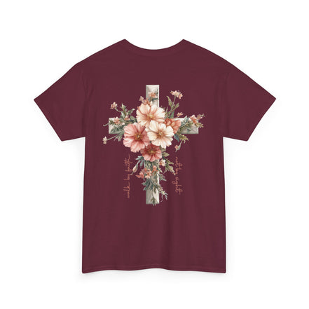 Jesus Is the Light T-Shirt — Floral Cross Christian Tee
