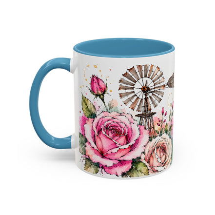 Faith Coffee Mug (11oz) — "Trust God's Timing" Floral Accent Mug