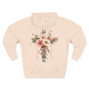 Jesus Is the Light Floral Cross Hoodie — Christian Faith Graphic Hoodie