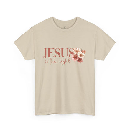 Jesus Is the Light T-Shirt — Floral Cross Christian Tee