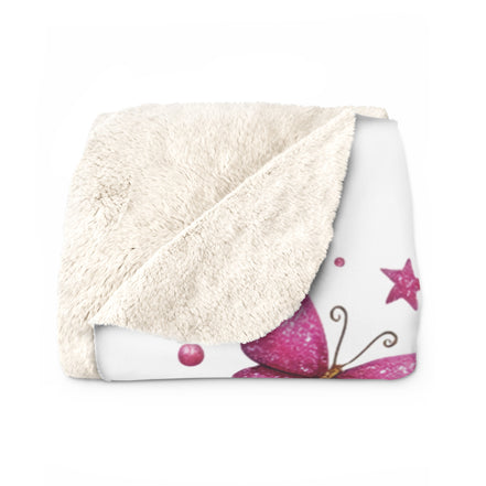 You Are Enough Sherpa Blanket — Pink Floral Inspirational Throw