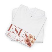 Jesus Is the Light T-Shirt — Floral Cross Christian Tee