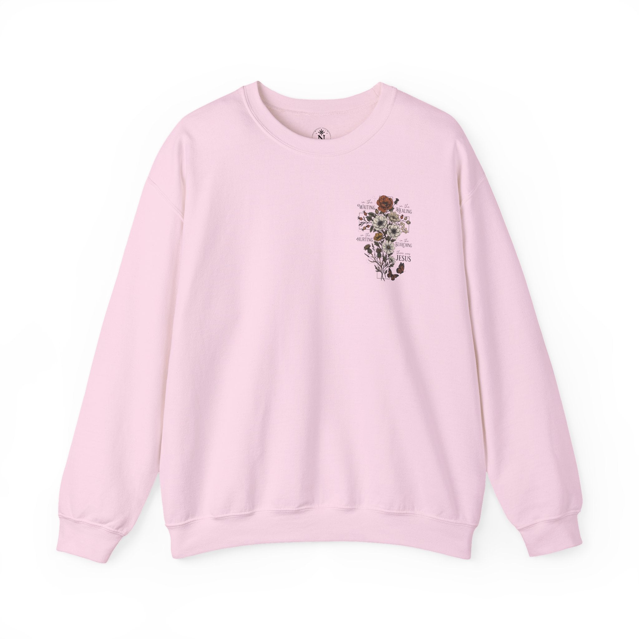 Religious Floral Cross - Inspirational Heavy Blend™ Crewneck Sweatshirt