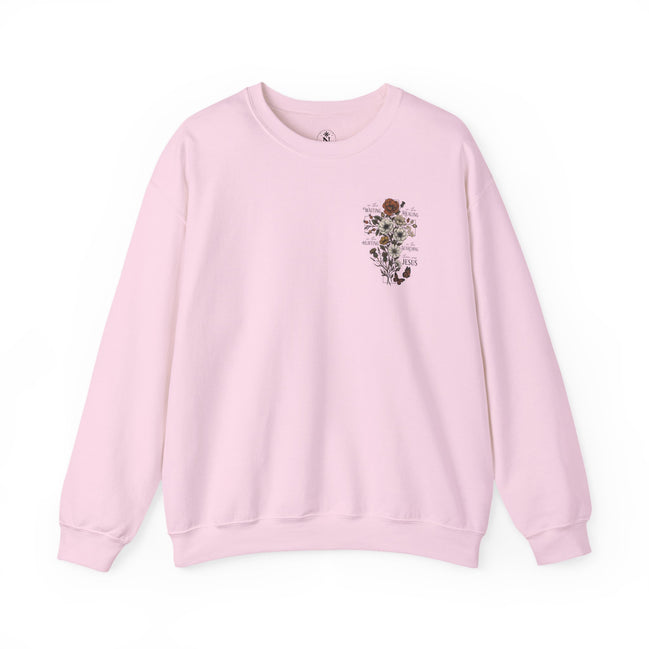 Religious Floral Cross - Inspirational Heavy Blend™ Crewneck Sweatshirt