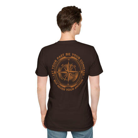 "Let your past be your compass, but never your anchor" Men's Inspirational Classic T-Shirt — Minimal Everyday Tee
