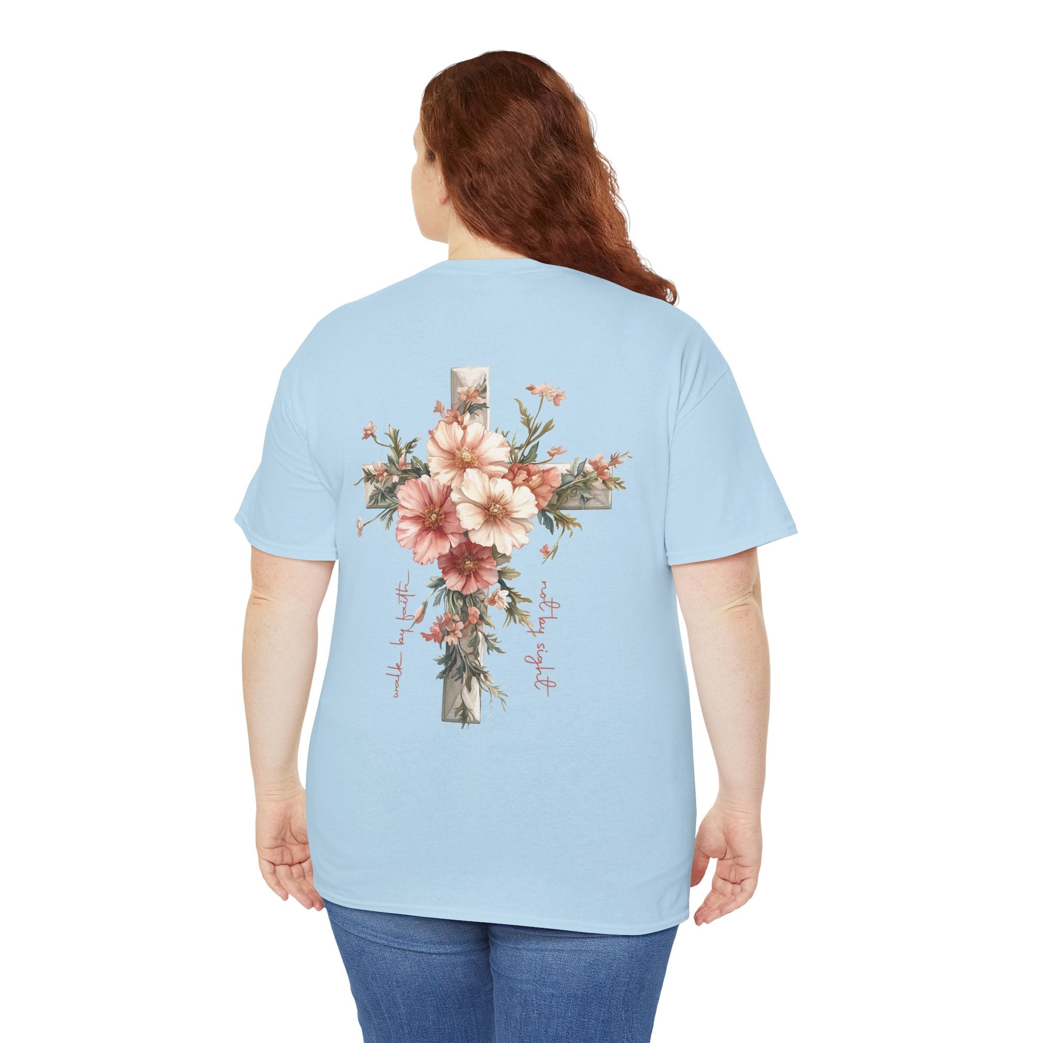 Jesus Is the Light T-Shirt — Floral Cross Christian Tee