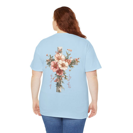 Jesus Is the Light T-Shirt — Floral Cross Christian Tee