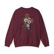 Religious Floral Cross - Inspirational Heavy Blend™ Crewneck Sweatshirt