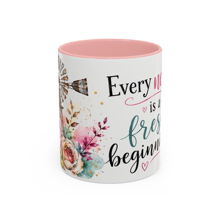 Coffee Mug - "Every New Day Is A Fresh Beginning" Floral Inspirational Coffee Mug
