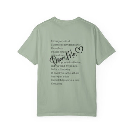 Encouraging Note T-Shirt — 'Never Give Up' Inspirational Tee