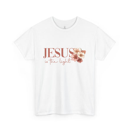 Jesus Is the Light T-Shirt — Floral Cross Christian Tee