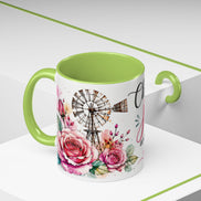 Choose Joy Floral Coffee Mug – Inspirational Pink Rose Accent Mug (11/15oz)