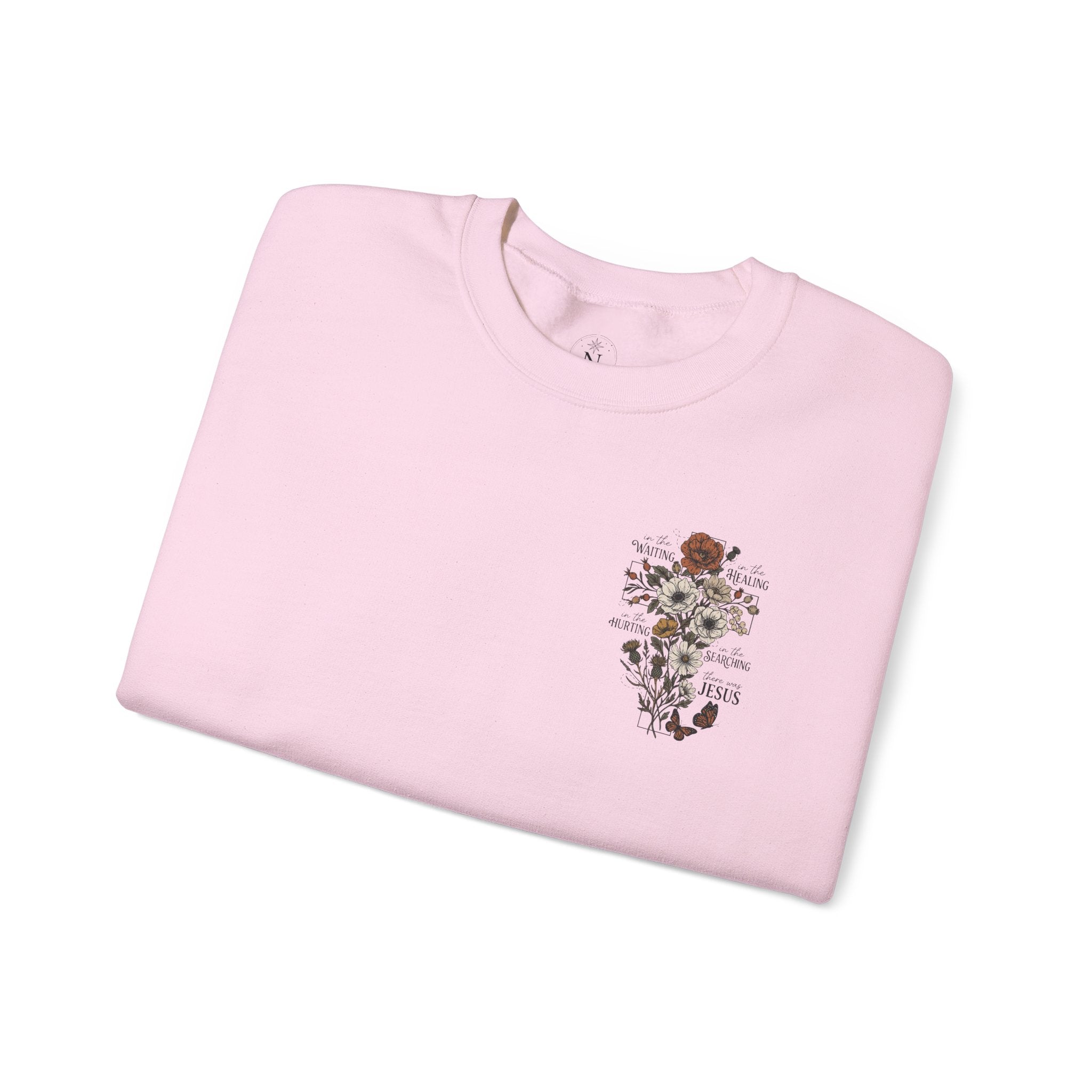 Religious Floral Cross - Inspirational Heavy Blend™ Crewneck Sweatshirt