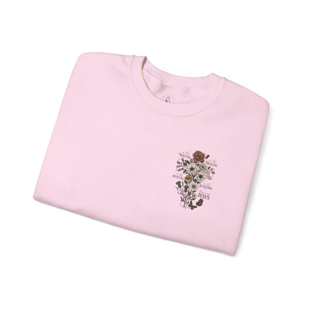 Religious Floral Cross - Inspirational Heavy Blend™ Crewneck Sweatshirt