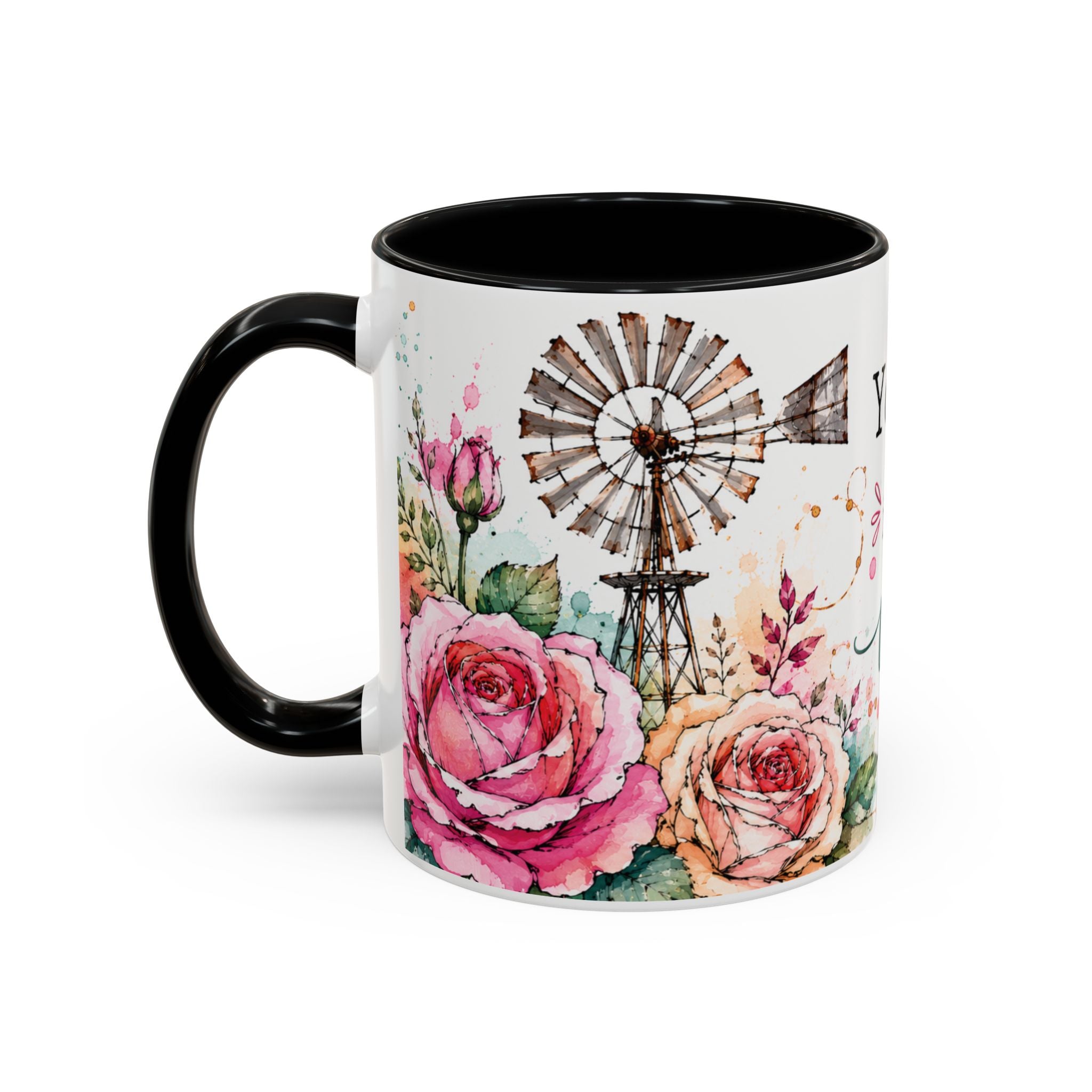 Inspirational Floral Accent Coffee Mug — “Your Story Is Still Being Written”