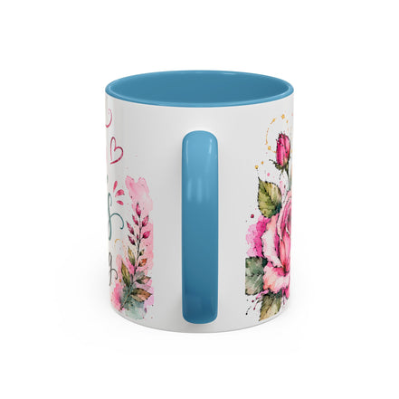 Faith Coffee Mug (11oz) — "Trust God's Timing" Floral Accent Mug